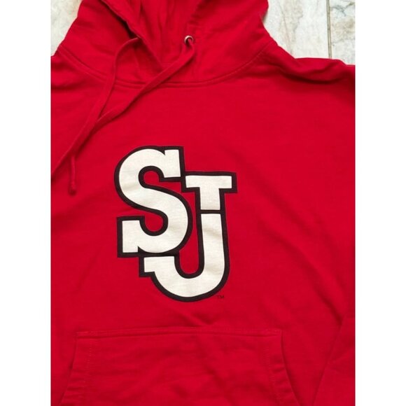 St. John's University women's medium red fleece lined sweatshirt - Picture 3 of 4